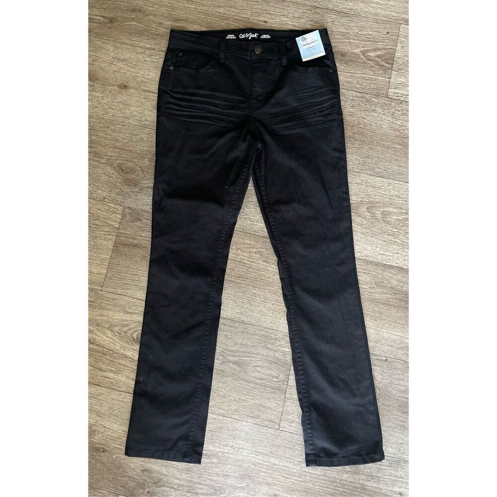 Cat & Jack Black Jeans 16 Skinny Stretch Adjustable Waist New